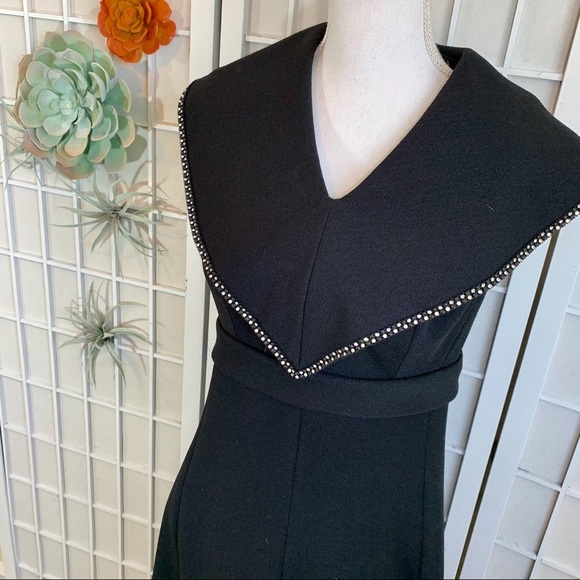 Edith Flagg Vintage Black Crimplene Dress - Picture 2 of 5